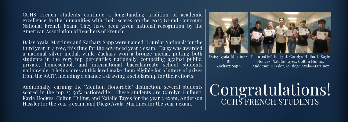 Congratulations! CCHS French Students